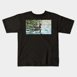 Canada Goose Swimming In The Water. Kids T-Shirt